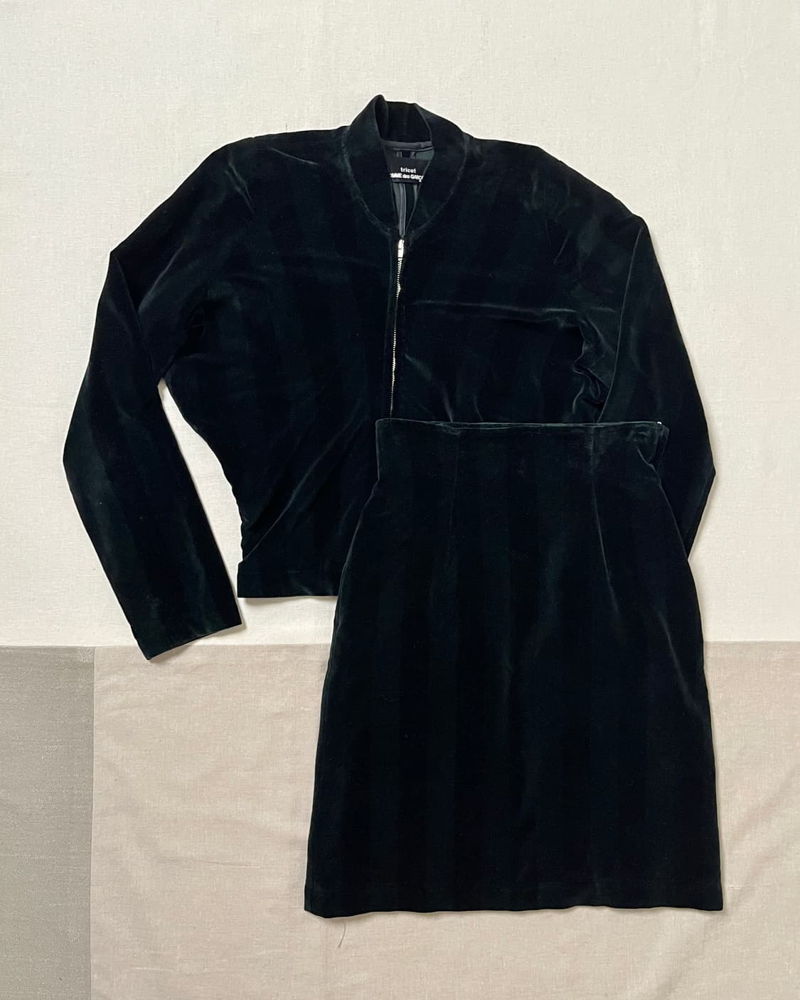 90s 꼼데가르송 벨벳 스트라이프 셋업 comme des garcons 상품이미지2