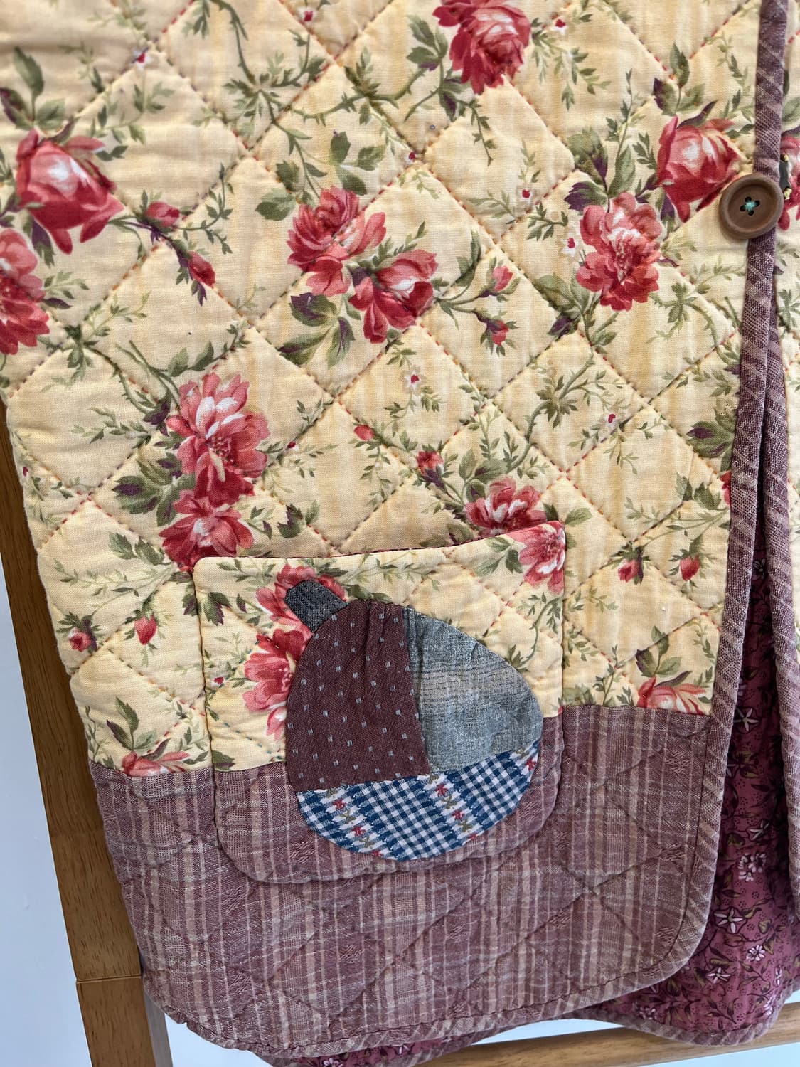 플라워 패턴 자수 퀼트 누빔 조끼 베스트 상품이미지4