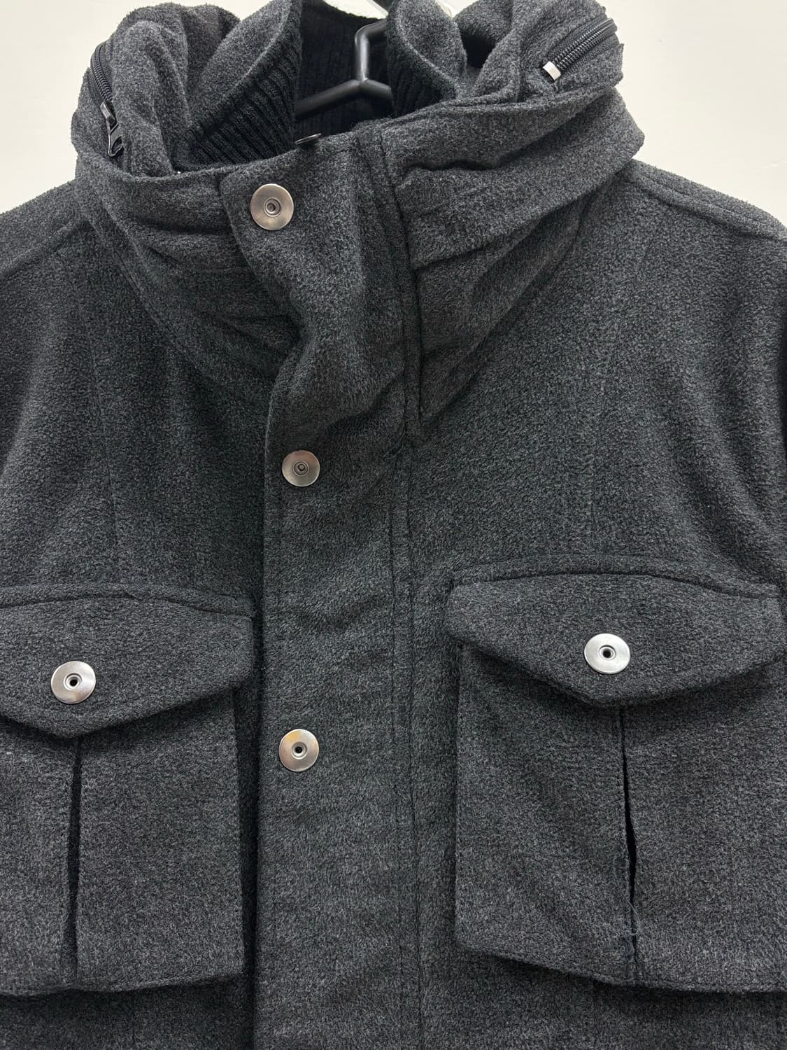 빈티지 차콜 하이넥 울 자켓 상품이미지6