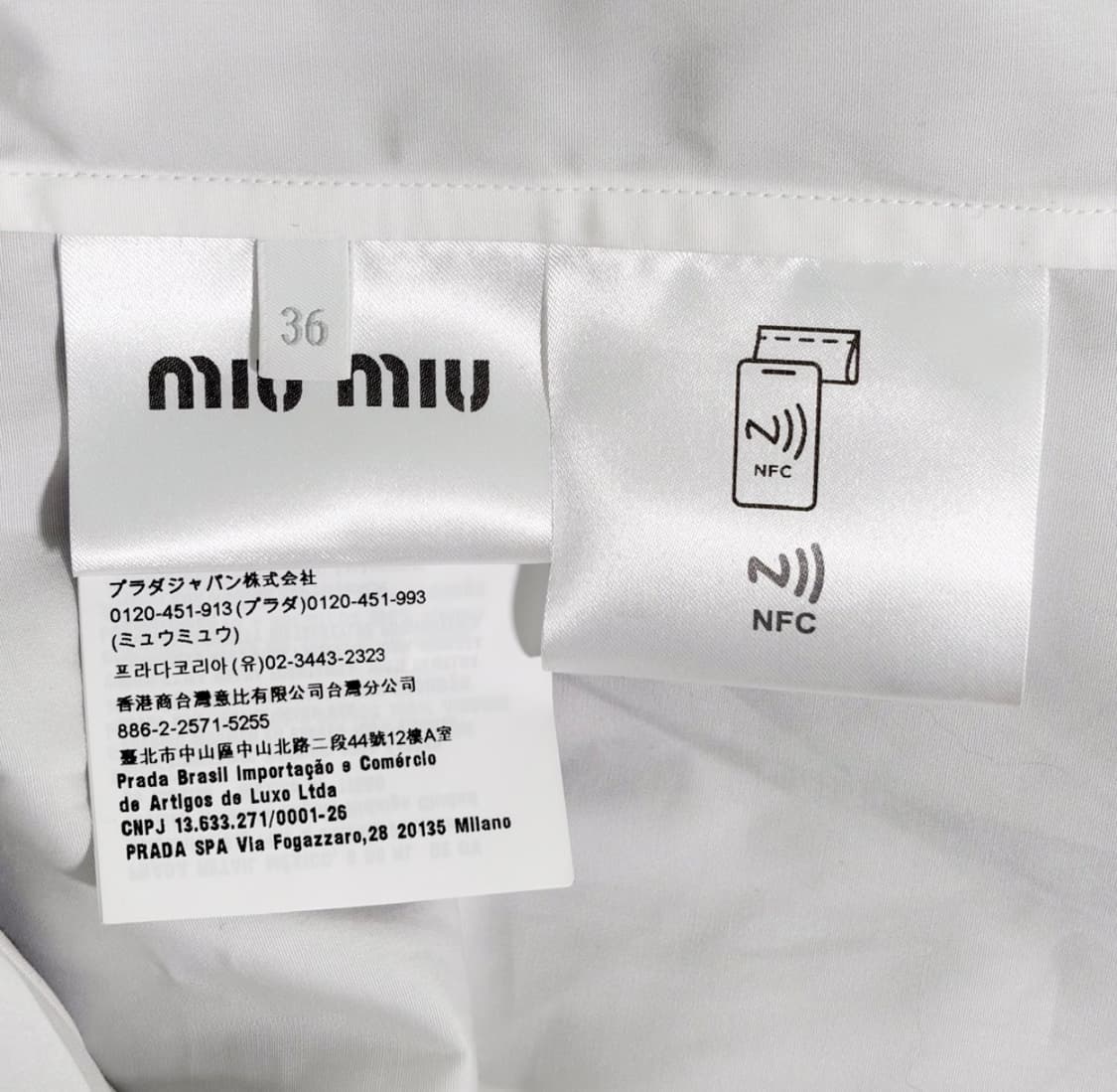 [36] 미우미우 자수 로고 싱글 스트라이프 레이어드 셔츠 블레이저 자켓 상품이미지8