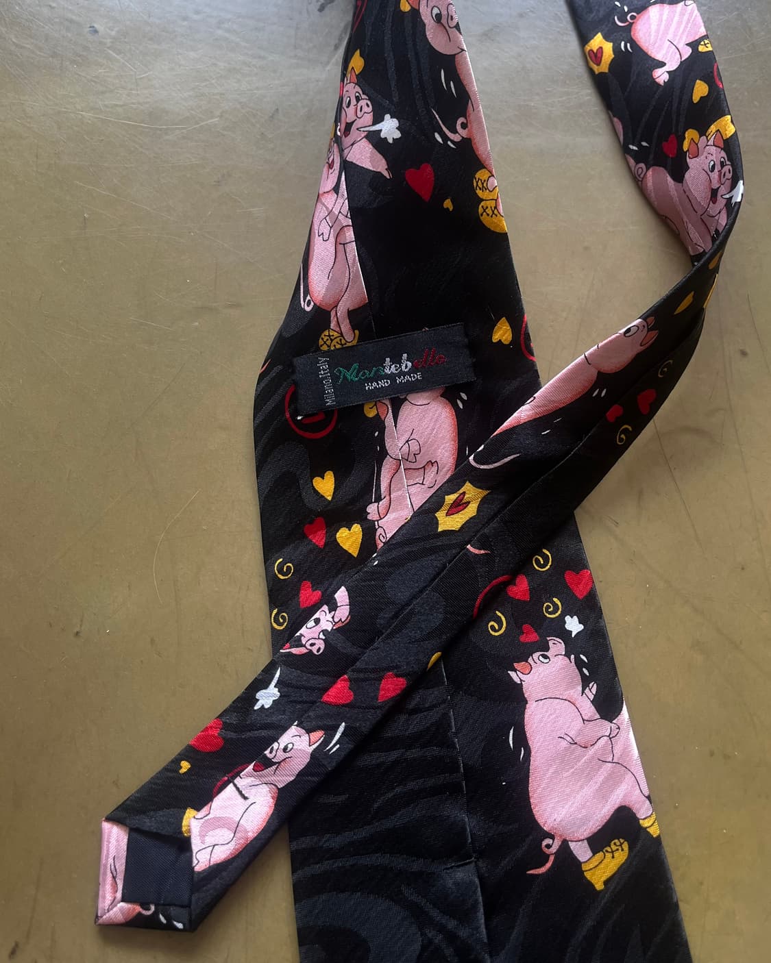 80s Kamasutra Pig Print Italian Neck-tie 상품이미지4