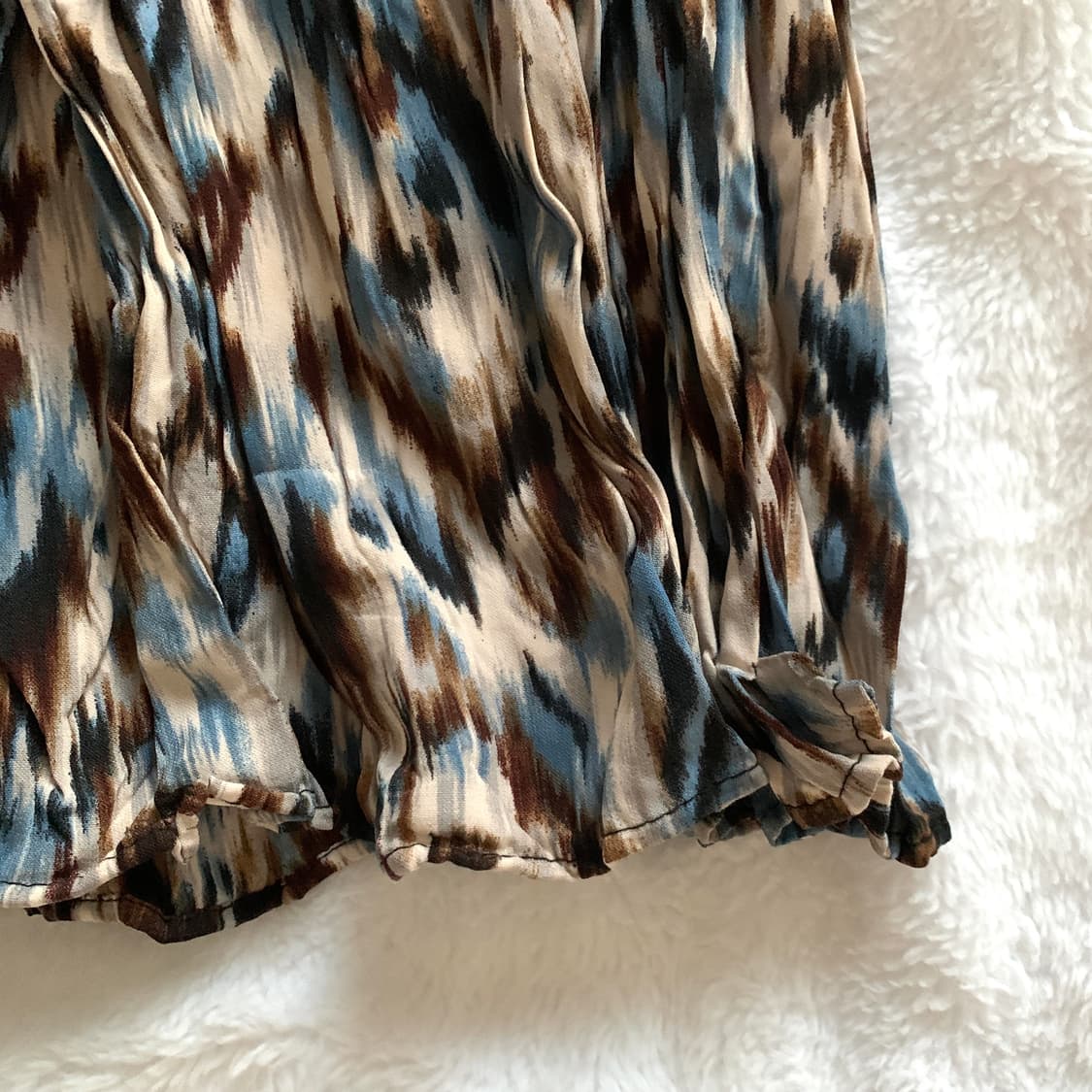 빈티지 이자벨마랑 스타일 블루 레오파드 패턴 플리츠 롱스커트 상품이미지4