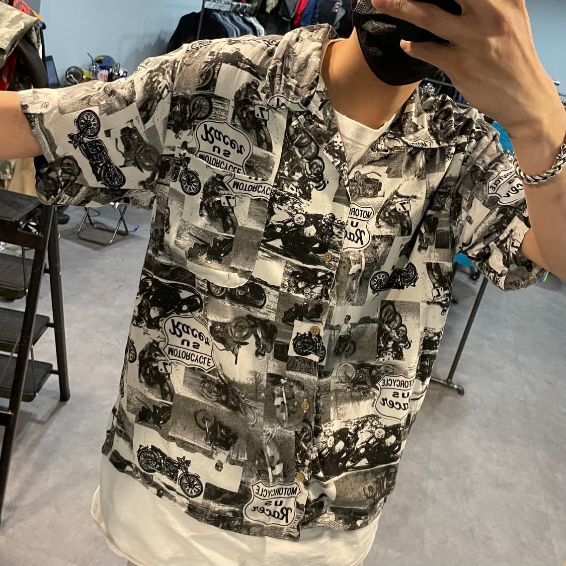 바이크 프린팅 셔츠 (100) 상품이미지7