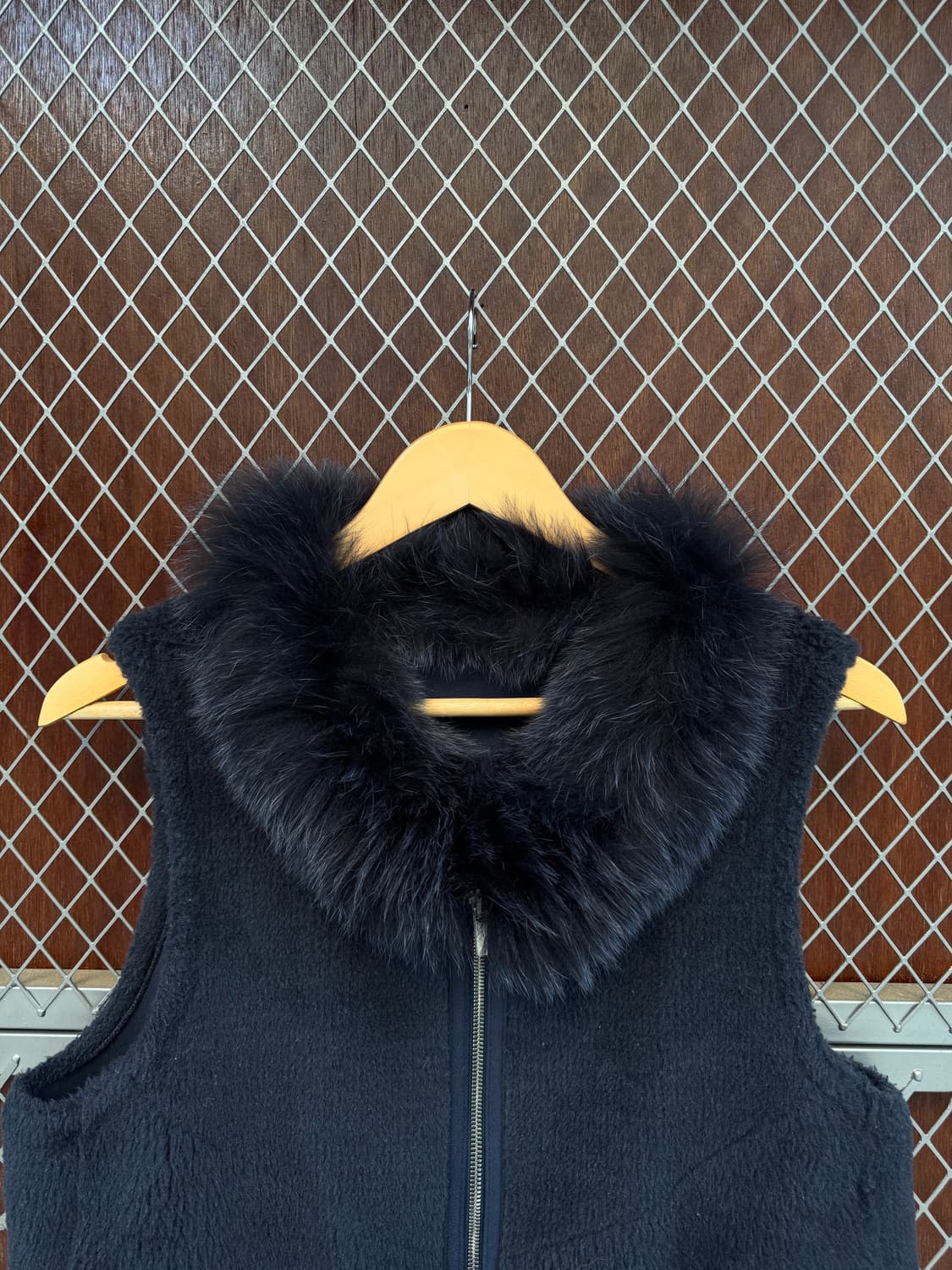 SAGA 사가 천연 폭스 양모 퍼 트리밍 퍼 베스트 조끼 상품이미지2