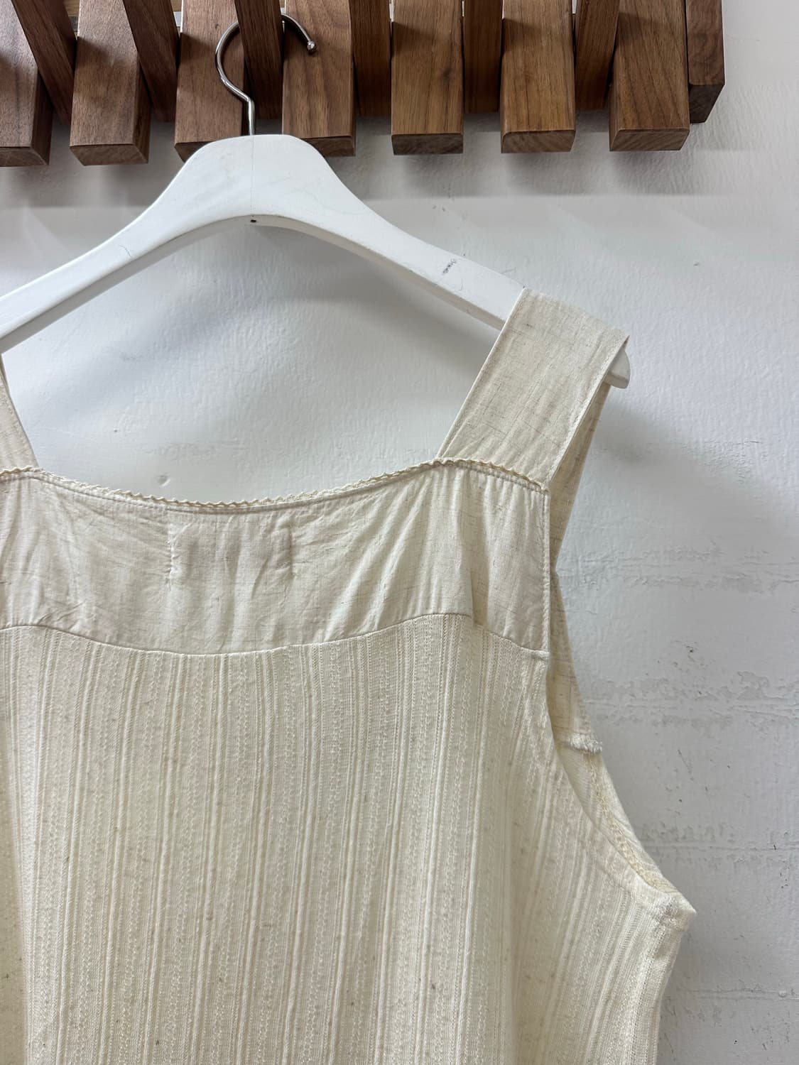 일본빈티지 Petit Fleur 내추럴 버튼업 코튼 슬리브리스 탑 상품이미지5