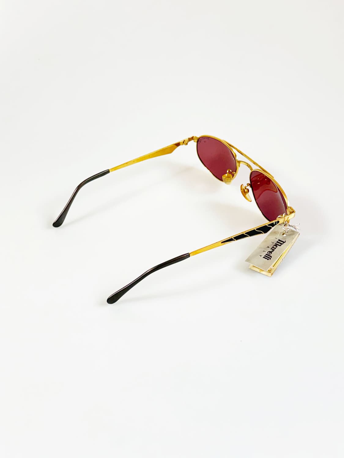 90s MARELLI 골드 슬림 보잉 메탈 프레임 빈티지 선글라스 상품이미지4