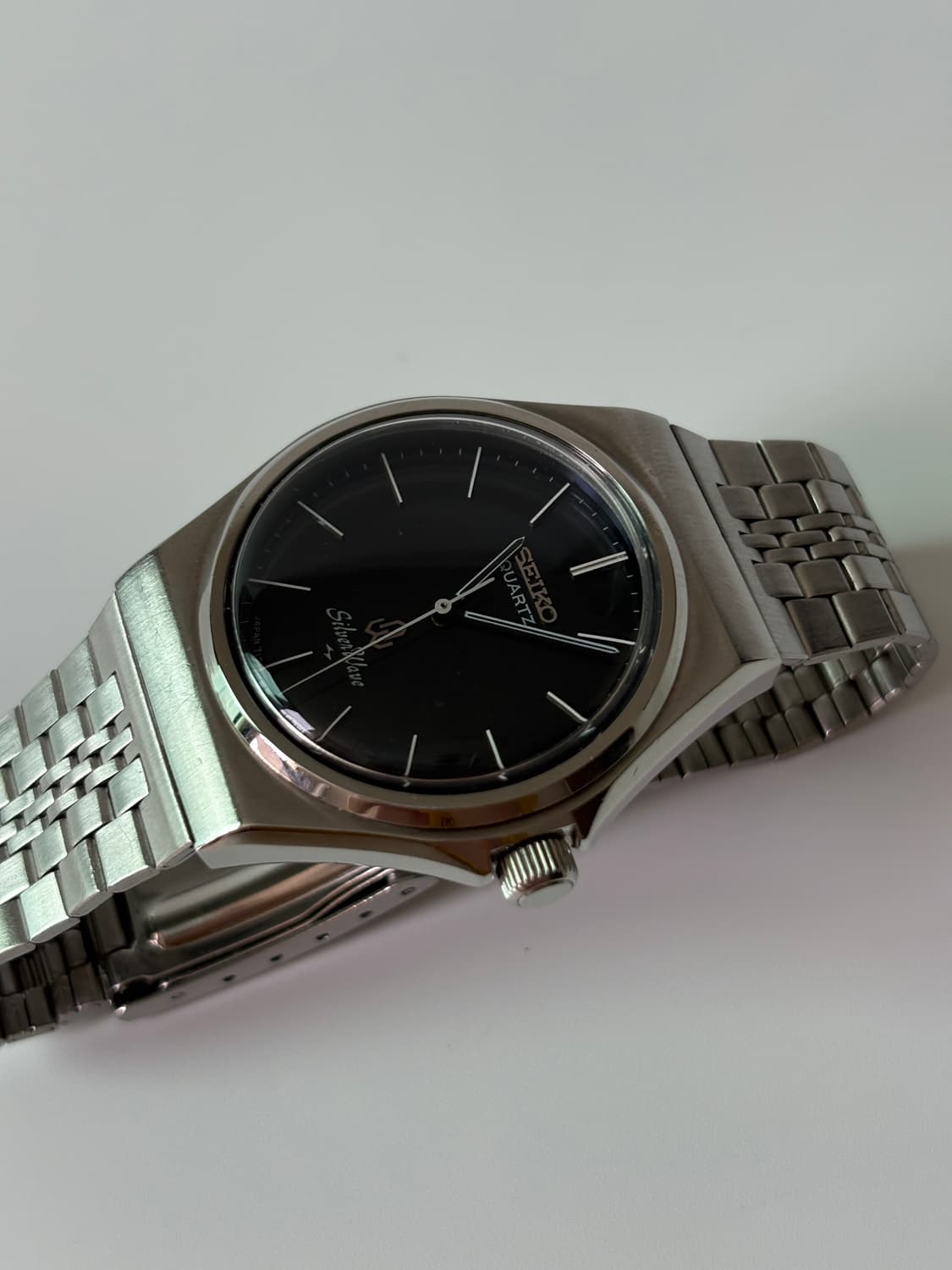 세이코 1980년대 Silverwave 네이비 다이얼 실버 쿼츠 남성 상품이미지3