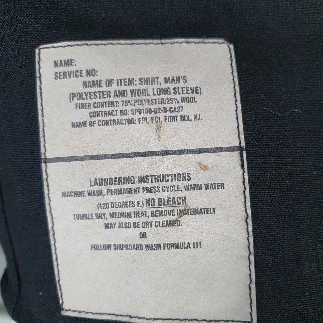 미 해군 동계 근무복 셔츠 상품이미지3