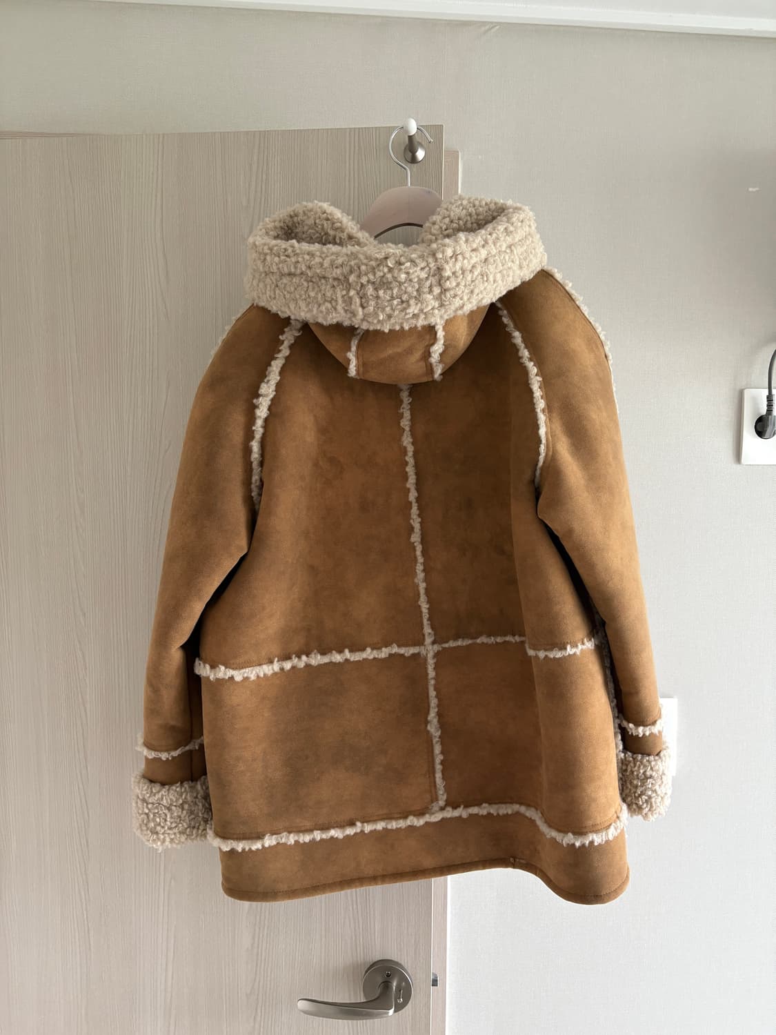 브리드 스웨이드 시어링 후드 하프 무스탕 상품이미지6