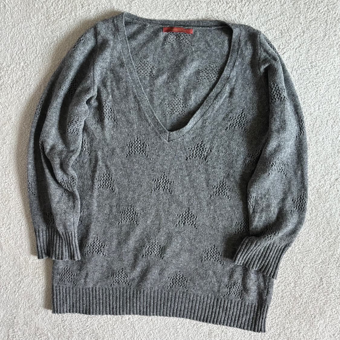 일본빈티지 y2k 그레이 스타패턴 니트 상품이미지1