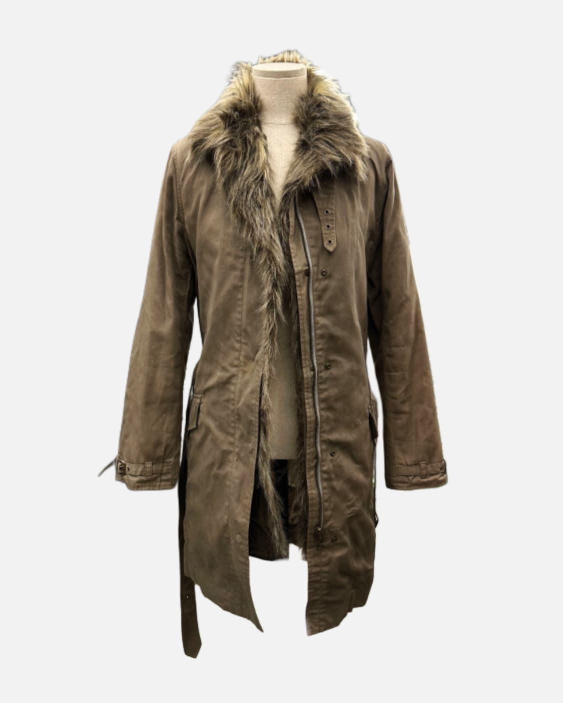 RNA grunge fur belted coat 상품이미지9