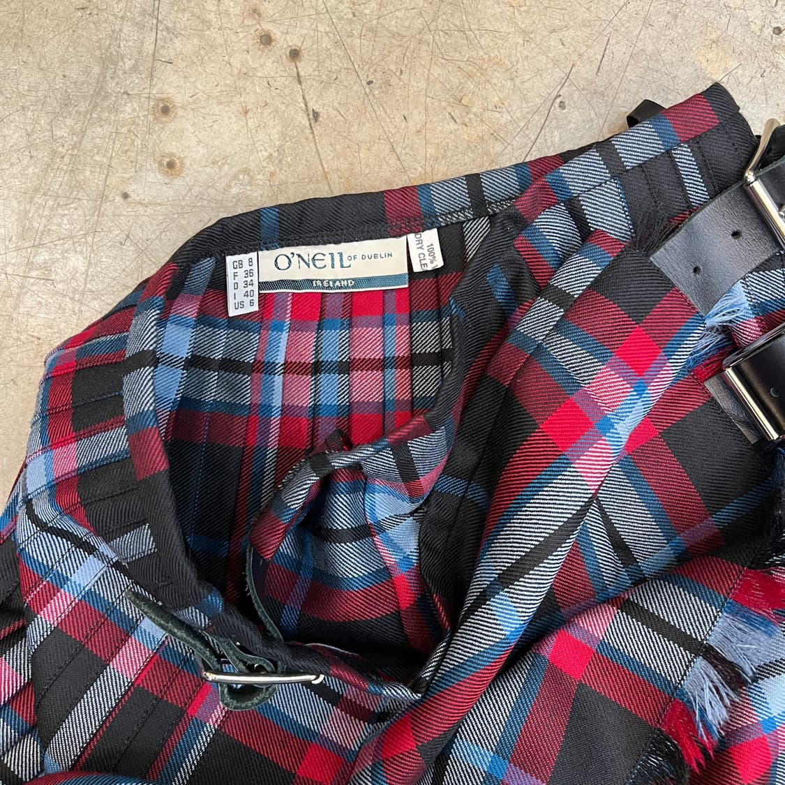 울 체크 플리츠 랩 스커트 상품이미지7