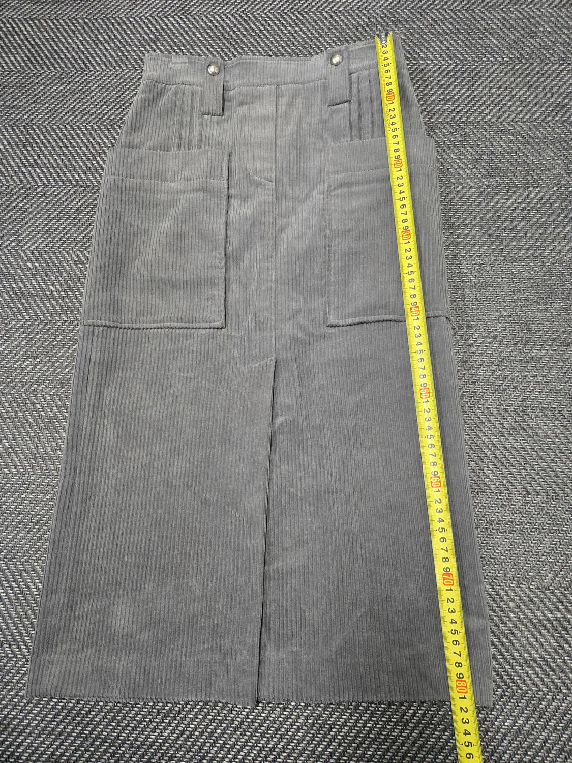 한섬 시스템 SYSTEM 코듀로이 H라인 스커트 회색 상품이미지8