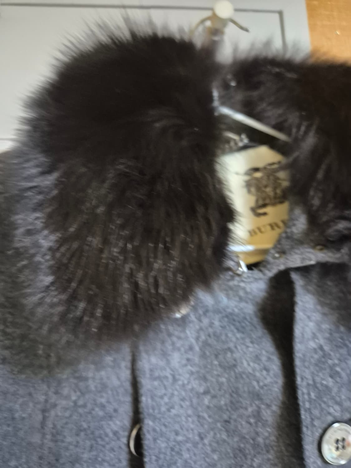 버버리 55사이즈 캐시미어 여우털 코트 상품이미지2