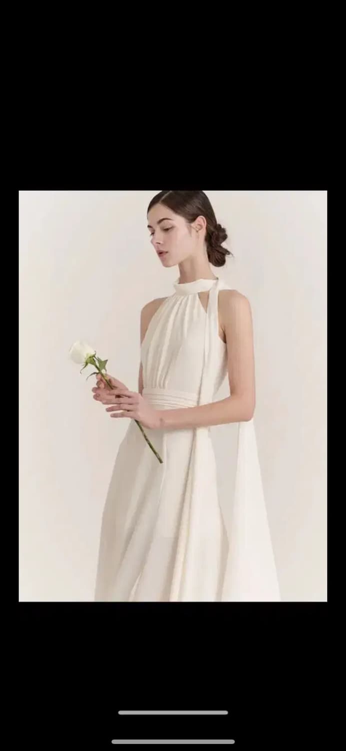 그레이스유 이자벨 홀터넥 롱 원피스 아이보리 S 2부 드레스 웨딩촬영 상품이미지1