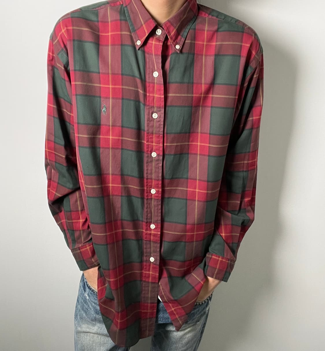 90's 폴로 랄프로렌 블레이크 코튼 타탄체크 셔츠 100 상품이미지1