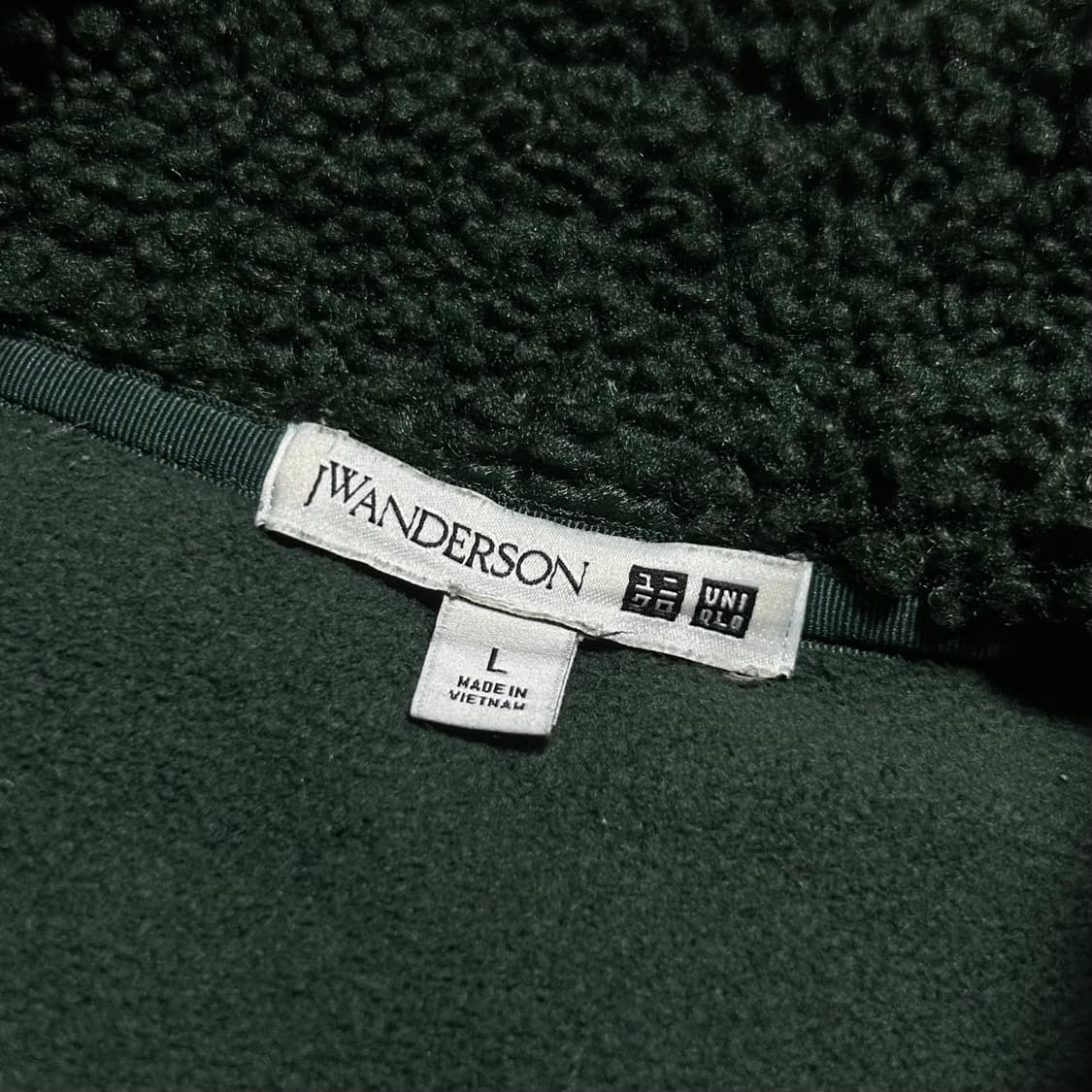 [L] Uniqlo 유니클로 x JW앤더슨 카키 헤비 후리스 집업 자켓 상품이미지4