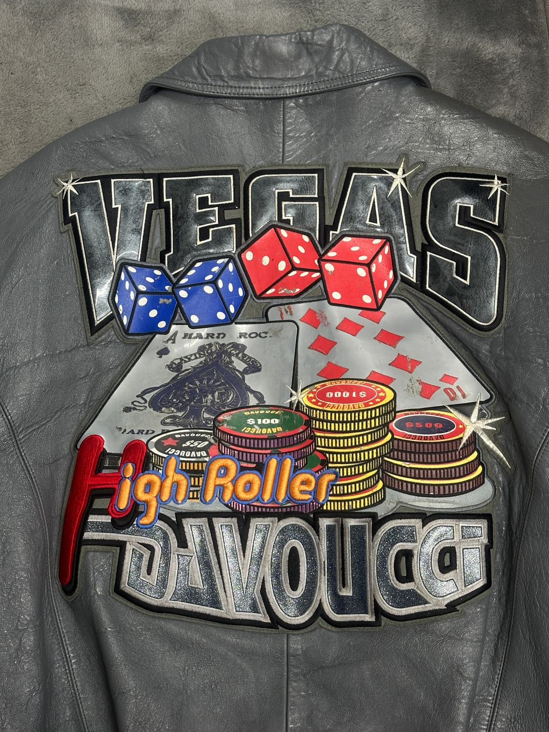 90s DAVOUCCI 레더 봄버 자켓 XXL 상품이미지4