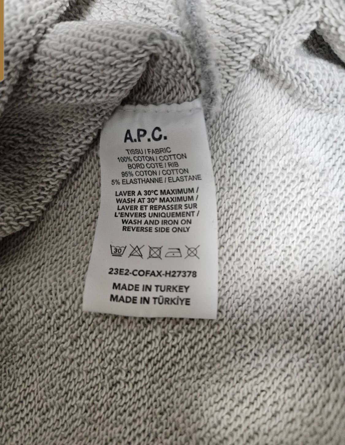 아페쎄맨투맨 M 상품이미지3