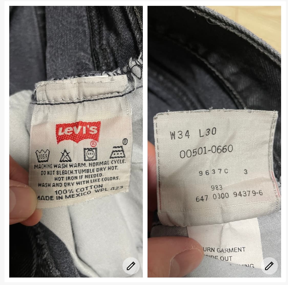 00s 빈티지 리바이스 501 블랙 팝니다 상품이미지3