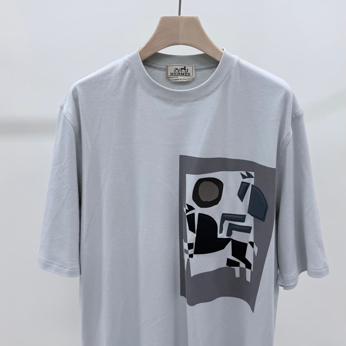 [S+급/L] 에르메스 벨키로브 패치 크루넥 코튼 반팔 티셔츠 상품이미지2