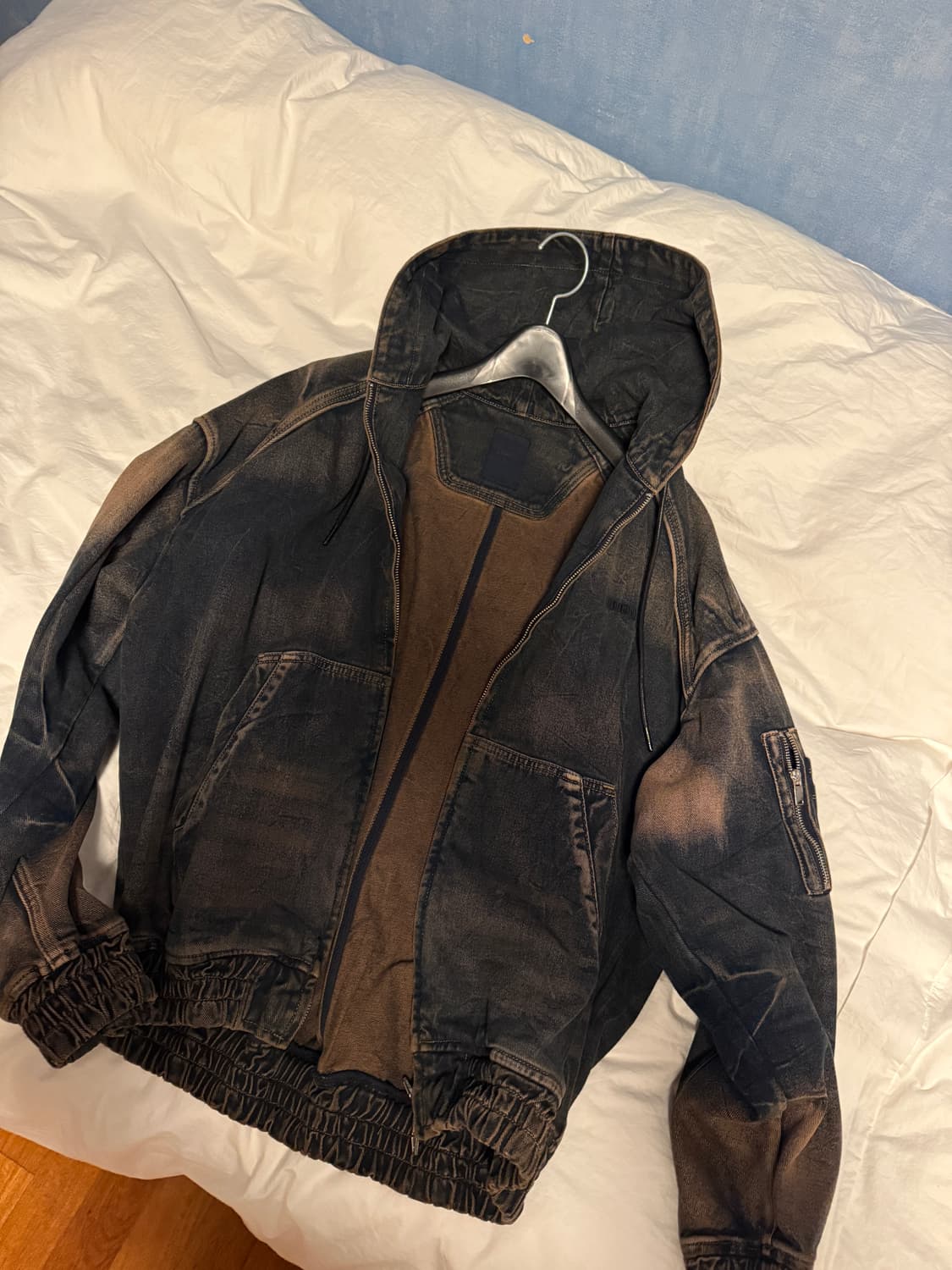 준지 남성 후드 데님자켓 상품이미지1