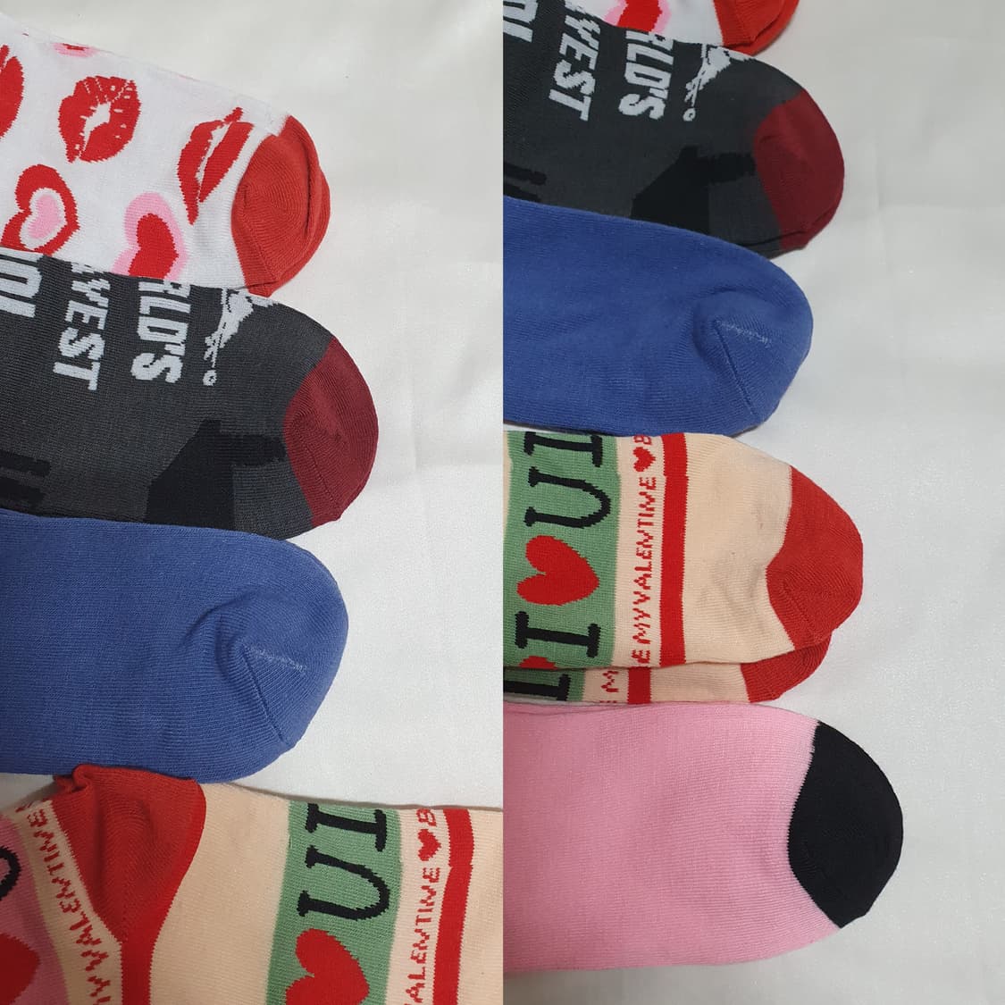 5컬레 가격~ 레드 그레이 네이비 핑크 하트 립 당구 에이치앤엠 양말  상품이미지6