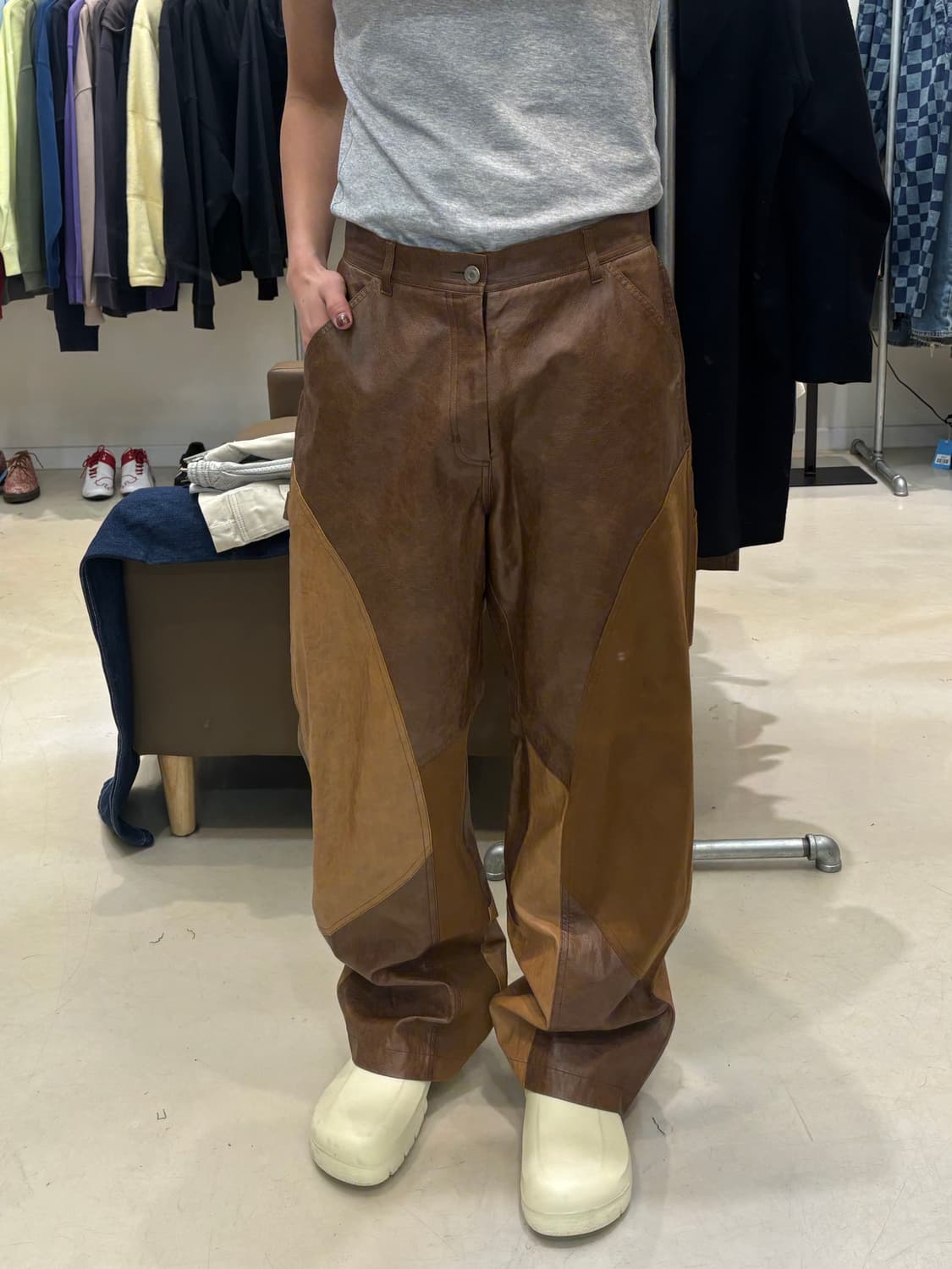 앤더슨벨 레더 패치워크 팬츠 상품이미지8