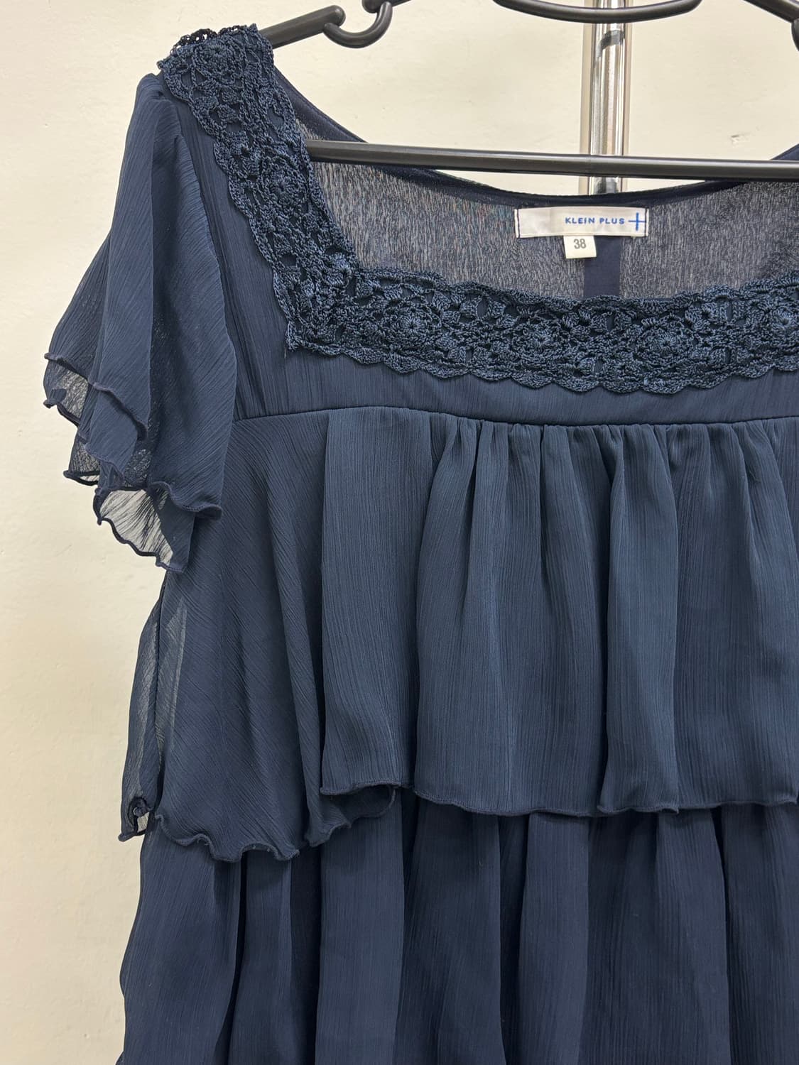 빈티지 네이비 프릴 원피스 상품이미지6