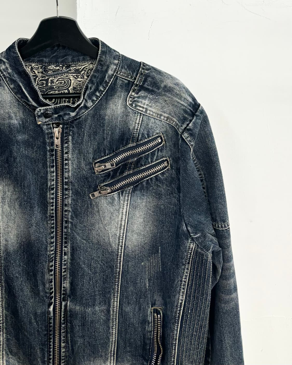 지유 데님 바이커 재킷 상품이미지4