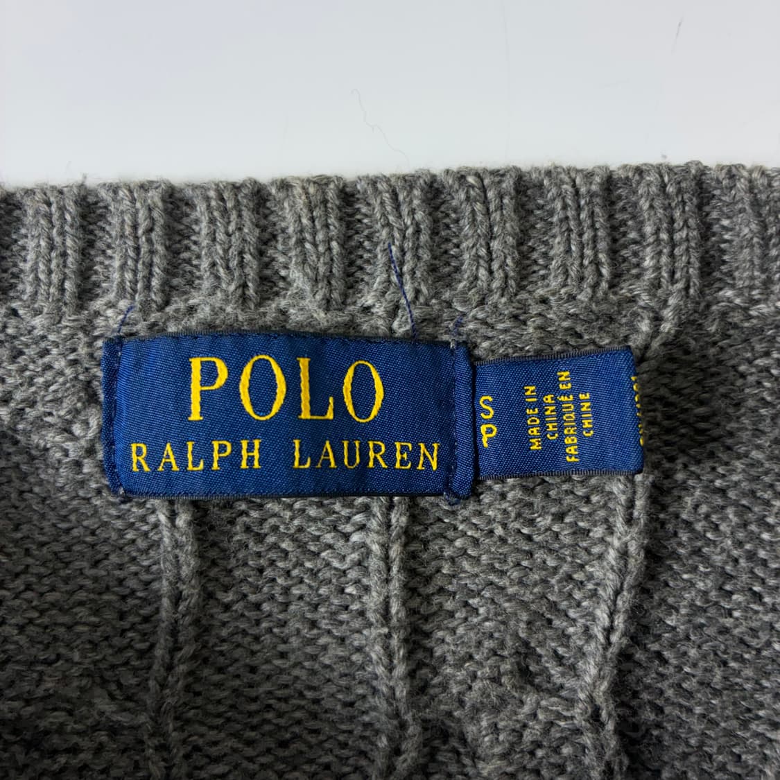 Polo  폴로 랄프로렌 자수 코튼 그레이 꽈배기 니트  상품이미지4