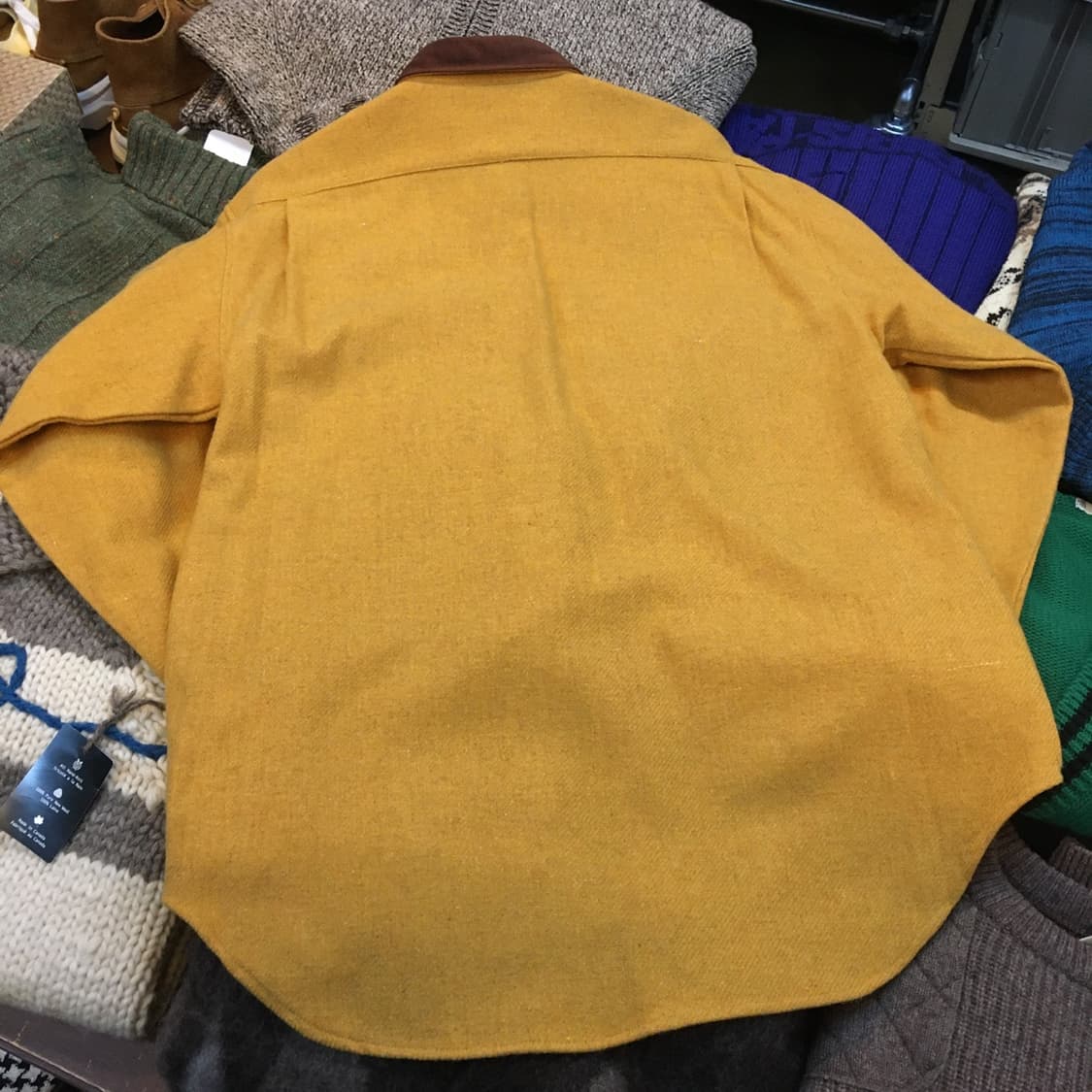 SET TLER 울 혼방 머스타드 워크 셔츠 L 일본 빈티지 일본 생산 상품이미지2