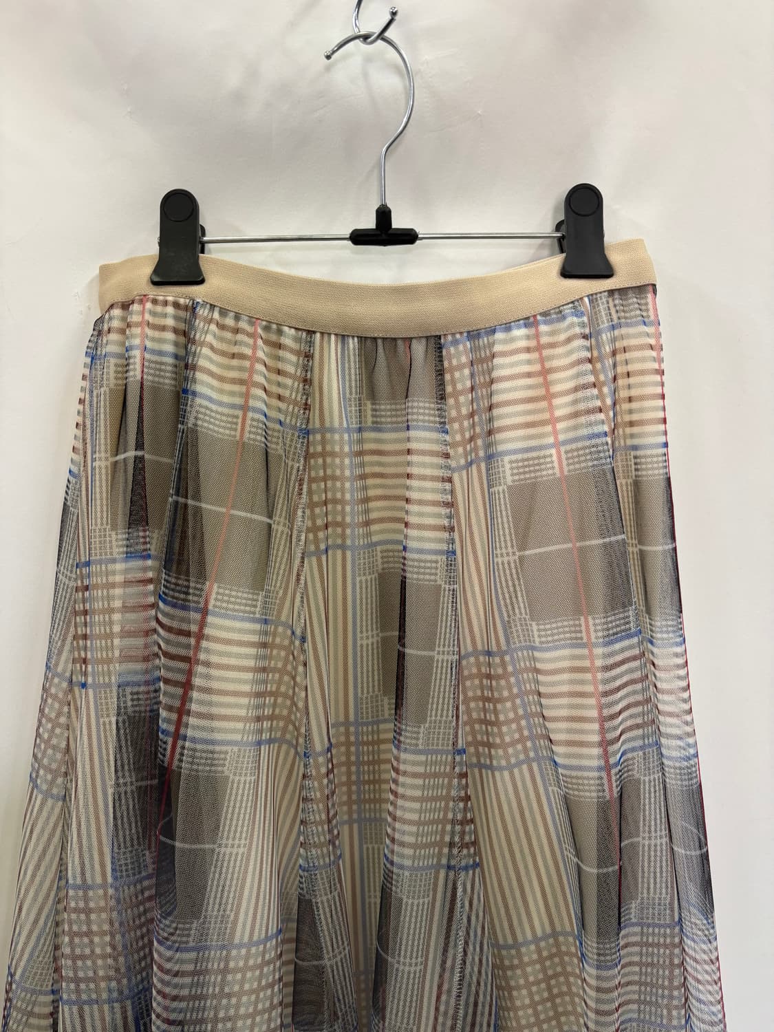 GH 체크 허리 밴딩 샤 롱 스커트 66 상품이미지2