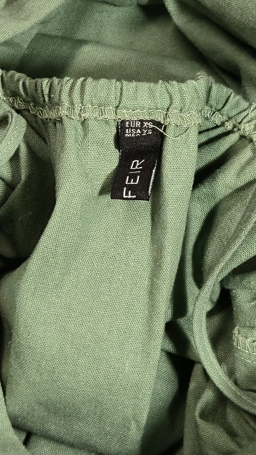 린넨 롱 원피스 S 그린 나시 뷔스티에 버튼다운 밴딩 상품이미지6