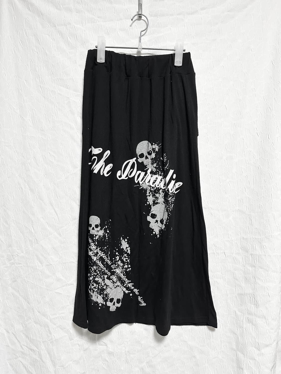 빈티지 펑크 해골 레터링 롱 스커트 상품이미지2