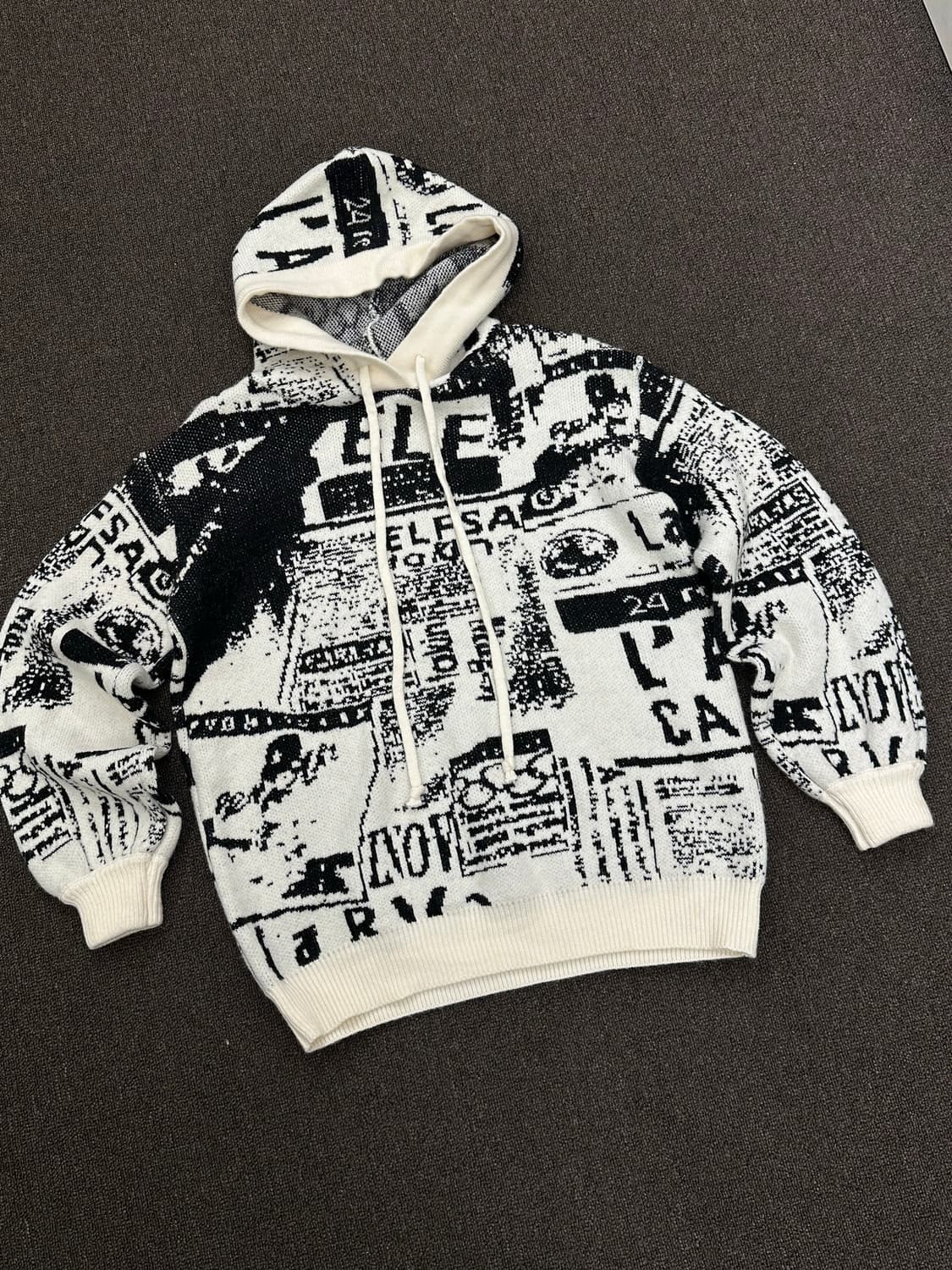 OS)TS COLLECTION 빈티지 그래픽 패턴 니트 후디 상품이미지2