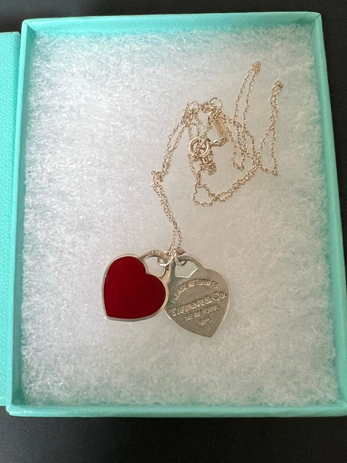 티파니 리턴 투 티파니 더블 하트 목걸이 레드 상품이미지2