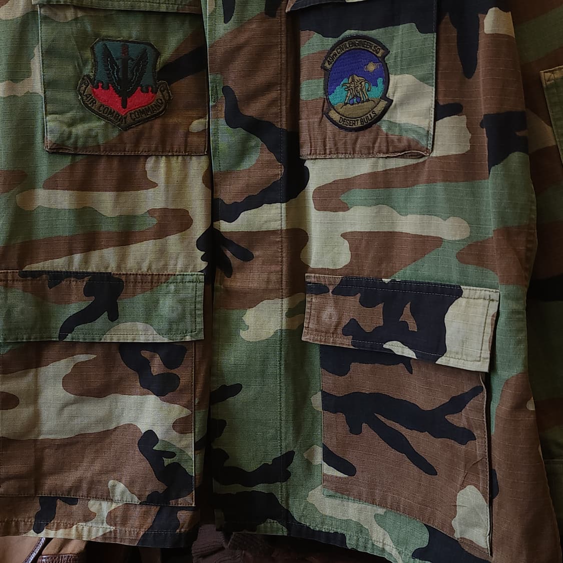 90s 미군 BDU 카모셔츠 우드랜드 에어포스 미디움 레귤러 상품이미지8