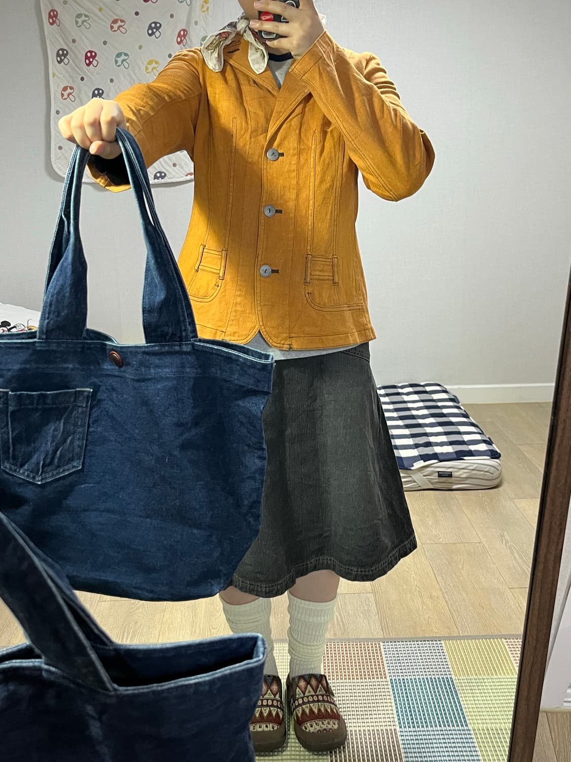 Intellection 인텔렉션 머스터드 워싱 자켓 상품이미지3