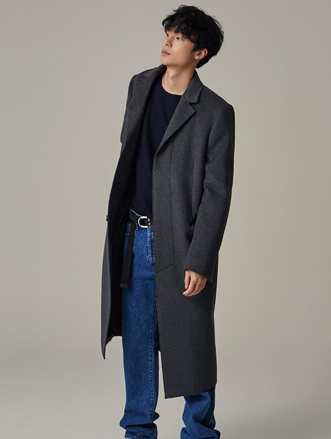 [M] 토니웩 크루도 캐시미어 커팅 코트 차콜 상품이미지1