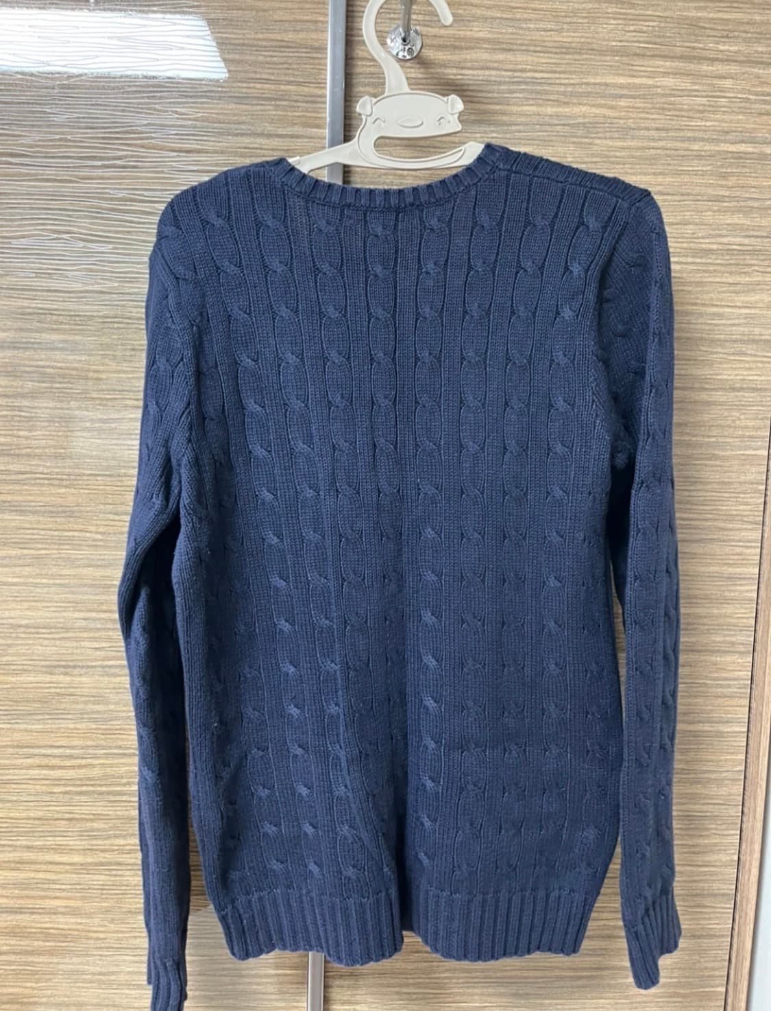 폴로 케이블 니트 브이넥 네이비 상품이미지4