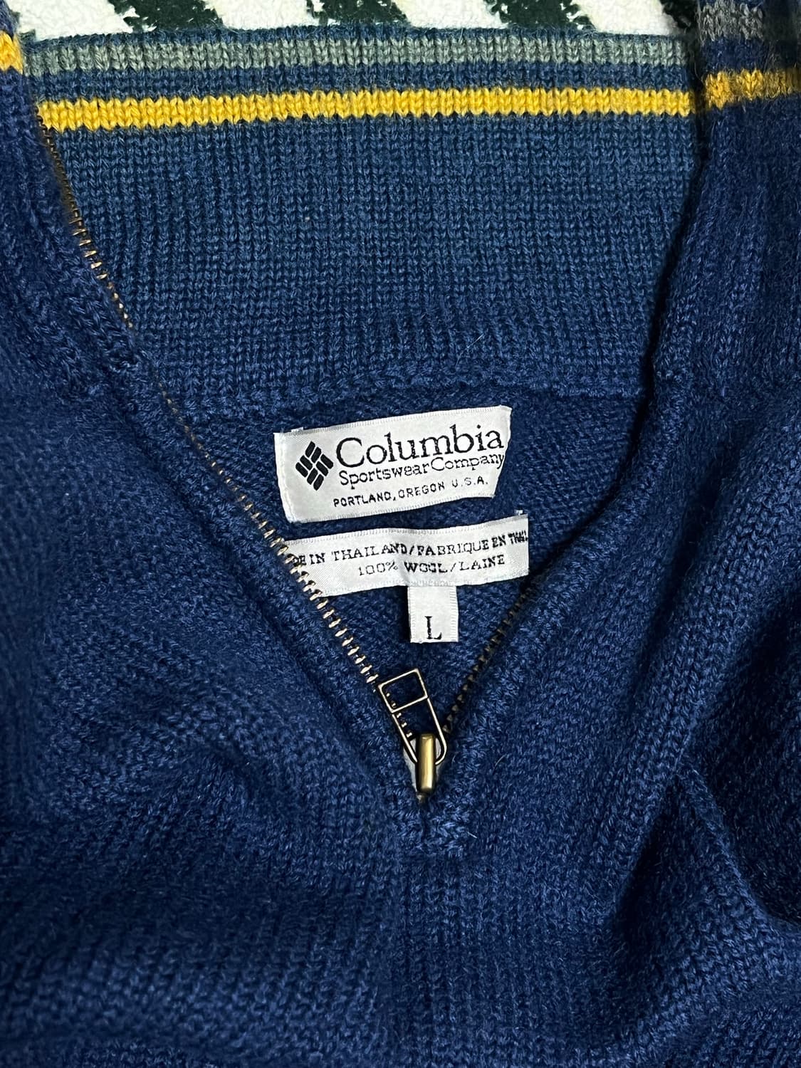 80s Columbia Nordic wool 100% knit 상품이미지5