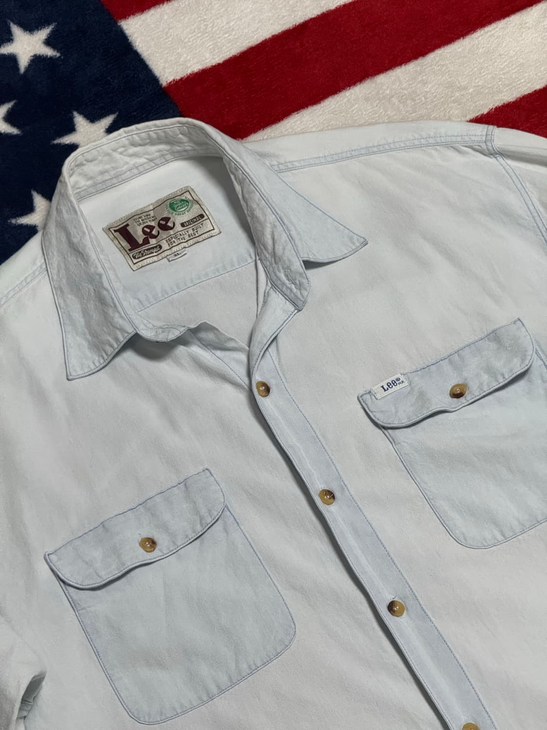Lee 라이트데님셔츠vintage denim shirt 아이스컬러 빈티지 상품이미지4