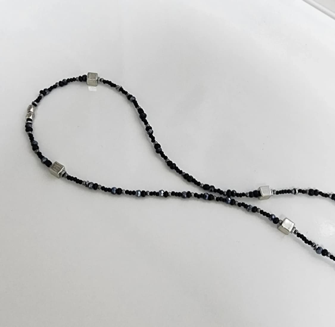 남자 블랙 실버 큐브 목걸이🖤 상품이미지2