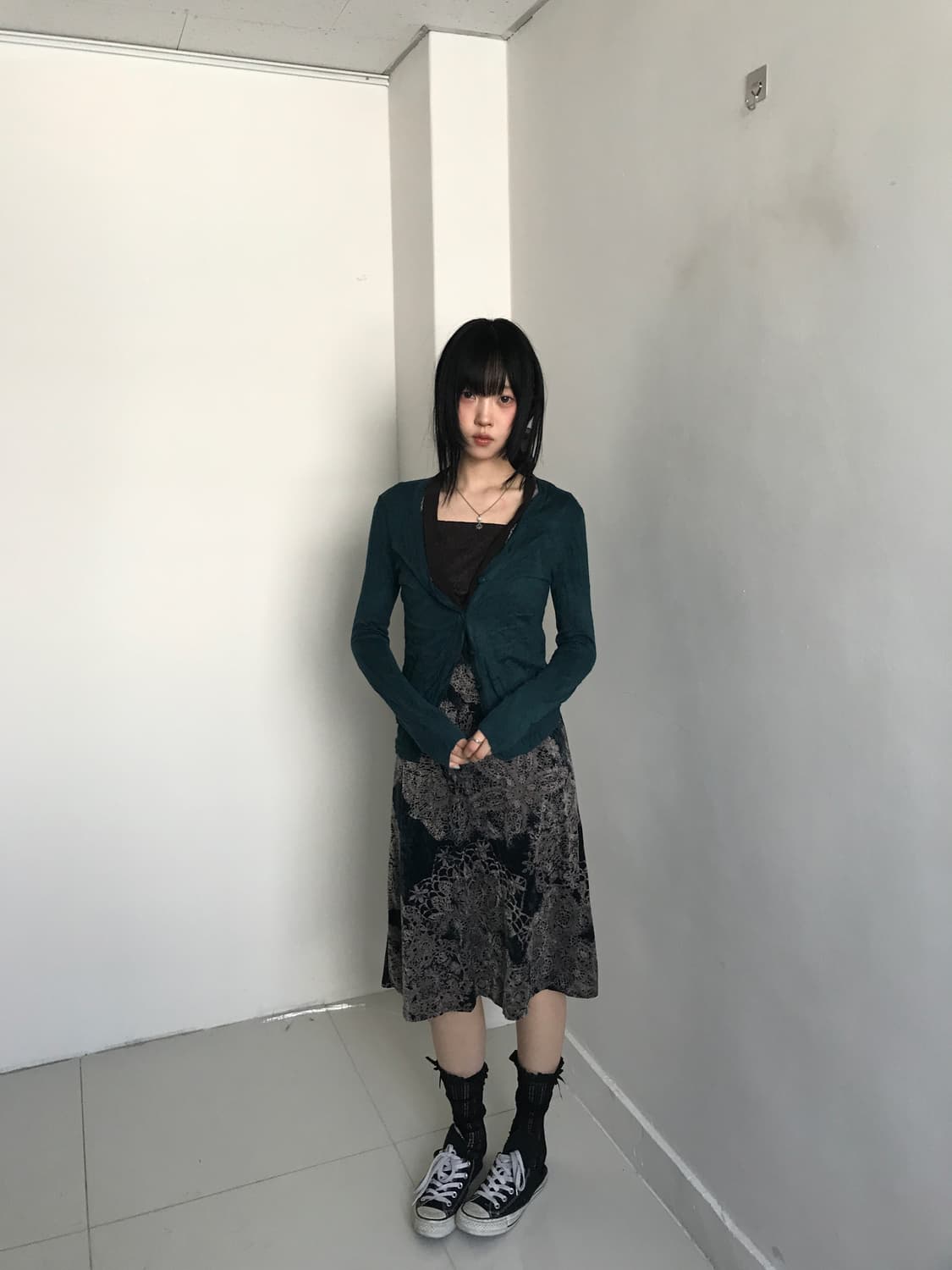 (Vintage)Lace v neck slip dress 상품이미지4