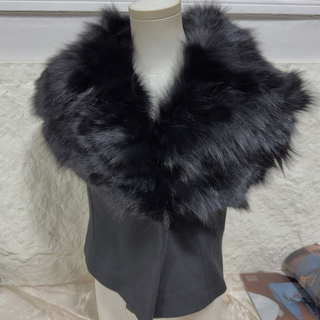 빈티지 여우털 폭스퍼 니트 조끼베스트 상품이미지2