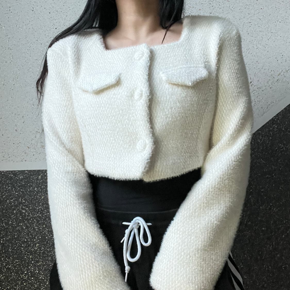 보송송 크롭 트위드 자켓 상품이미지2