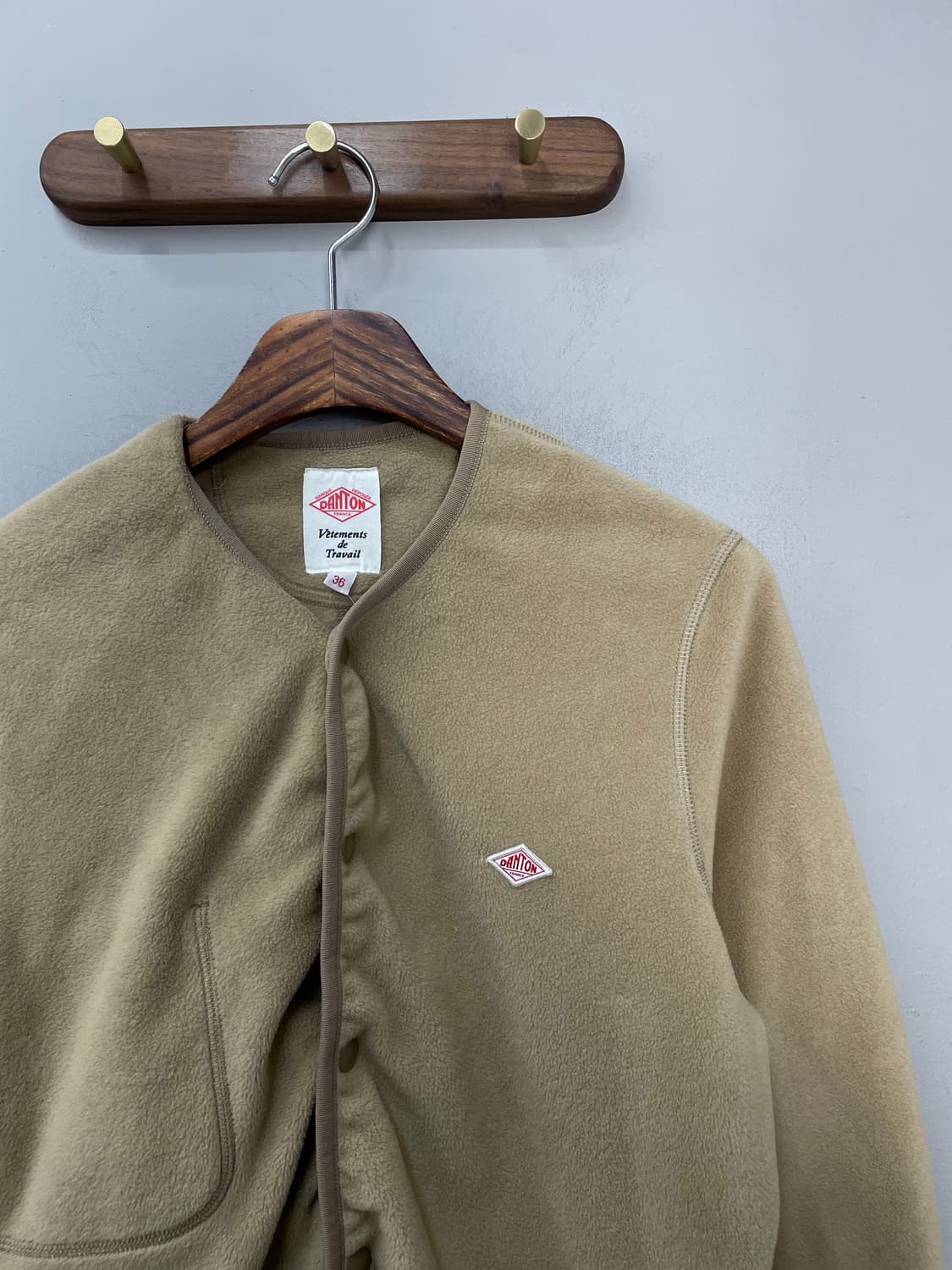 단톤 브라운 버튼 플리스 자켓 H1894 상품이미지3