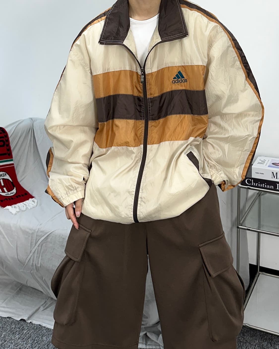 아디다스 00s 베이지 배색 바람막이 상품이미지3