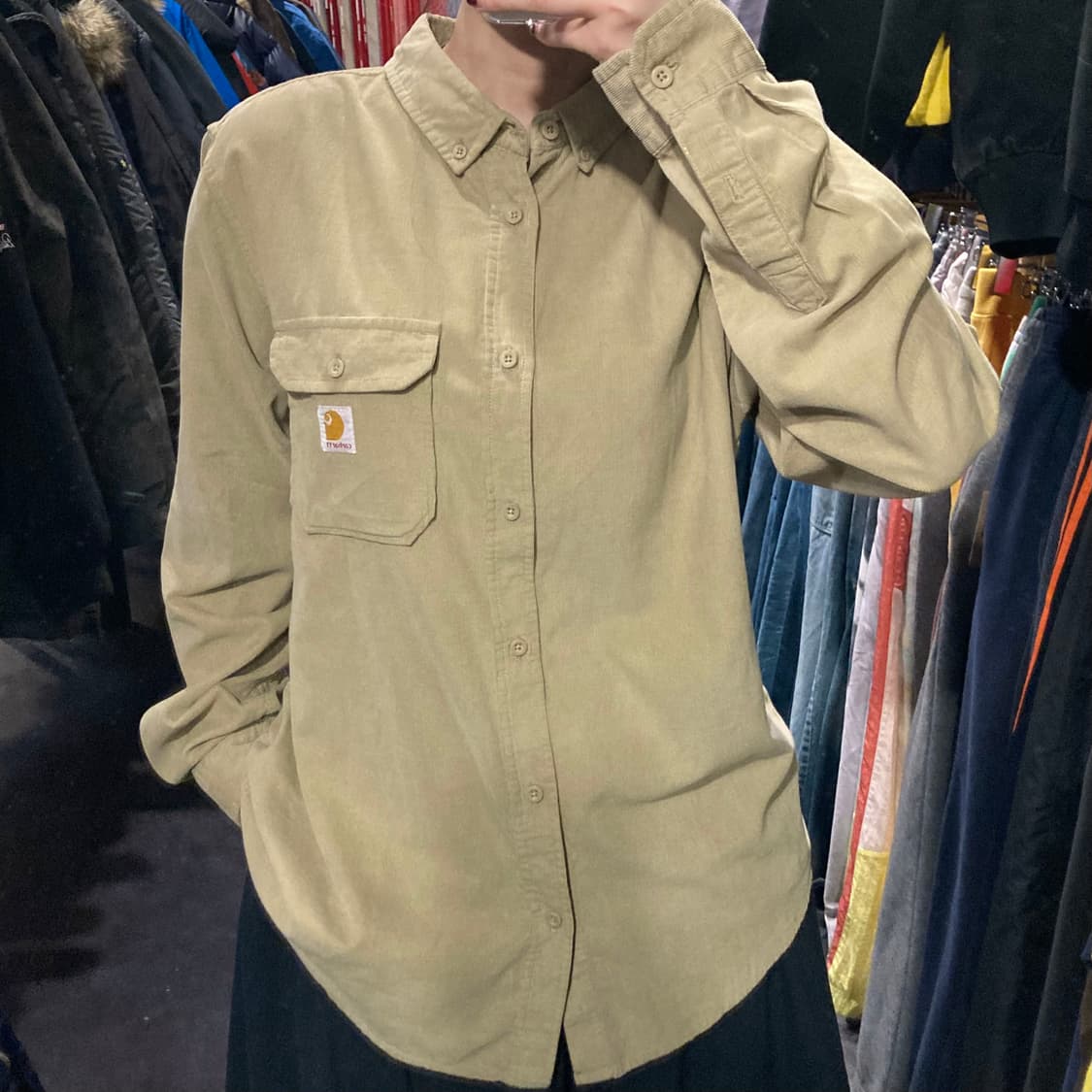 [IM]칼하트 코듀로이 워크셔츠 베이지 상품이미지4